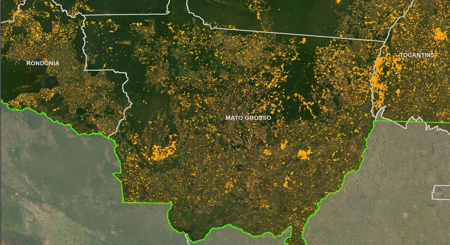 &Aacute;reas de foco de calor em Mato Grosso 